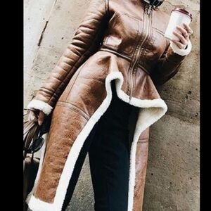 Women's Brown Shearling Coat
